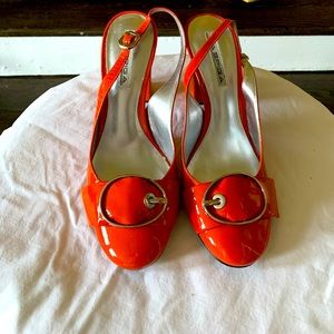 Via Spiga orange sienna Patten leather heels
